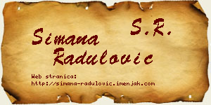 Simana Radulović vizit kartica